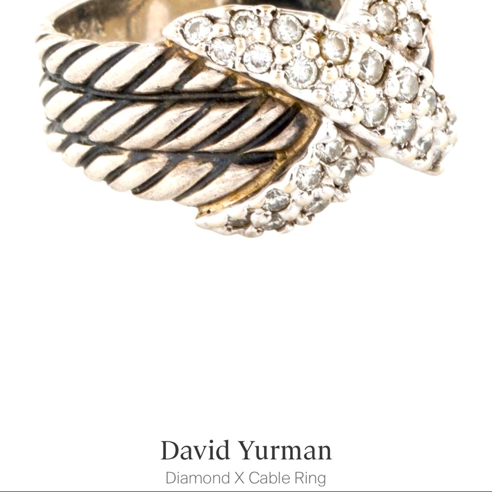 David Yurman Diamond X cable ring